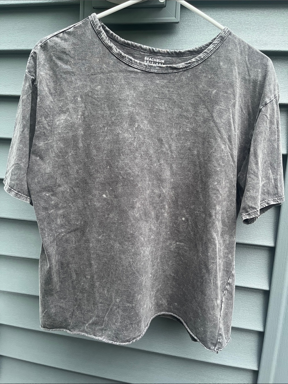 Women’s Short Sleeve Tee in Washed Black/Gray Color
